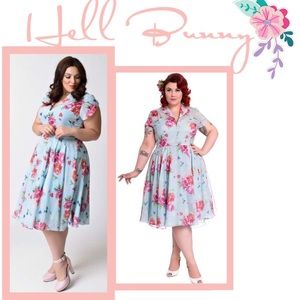 Hell Bunny Bloomsbury Floral Dress Sz XL
